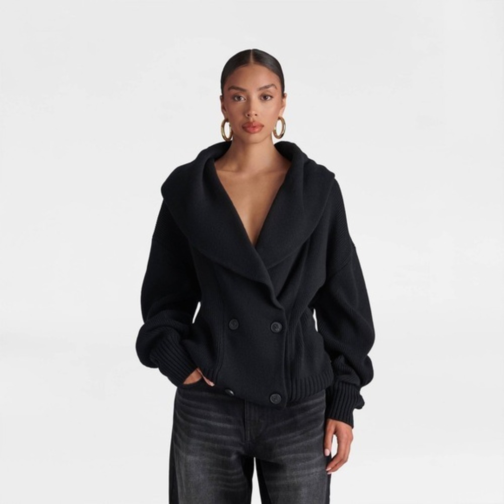 KBB‎ by KAHLANA Target Women's XL Extra Large The Peacoat Cardigan Sweater Black